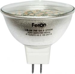 Лампа светодиодная Feron LB-26 MR16 G5.3 7W  220В 2700K