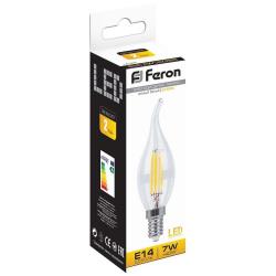Лампа светодиодная Feron LB-67 Свеча на ветру E14 7W 4000K