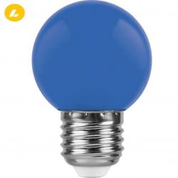 Лампа светодиодная Feron LB-37 Шарик E27 1W Синий